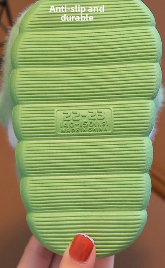 Pantoufles en polaire grenouille pour enfants
