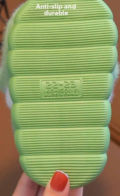 Pantoufles en polaire grenouille pour enfants